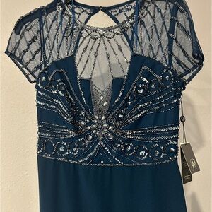 Adrianne Papell formal blue dress with sequencing, gorgeous dress never worn